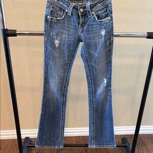 Women’s Miss Me Blue Distressed Bootcut Jeans